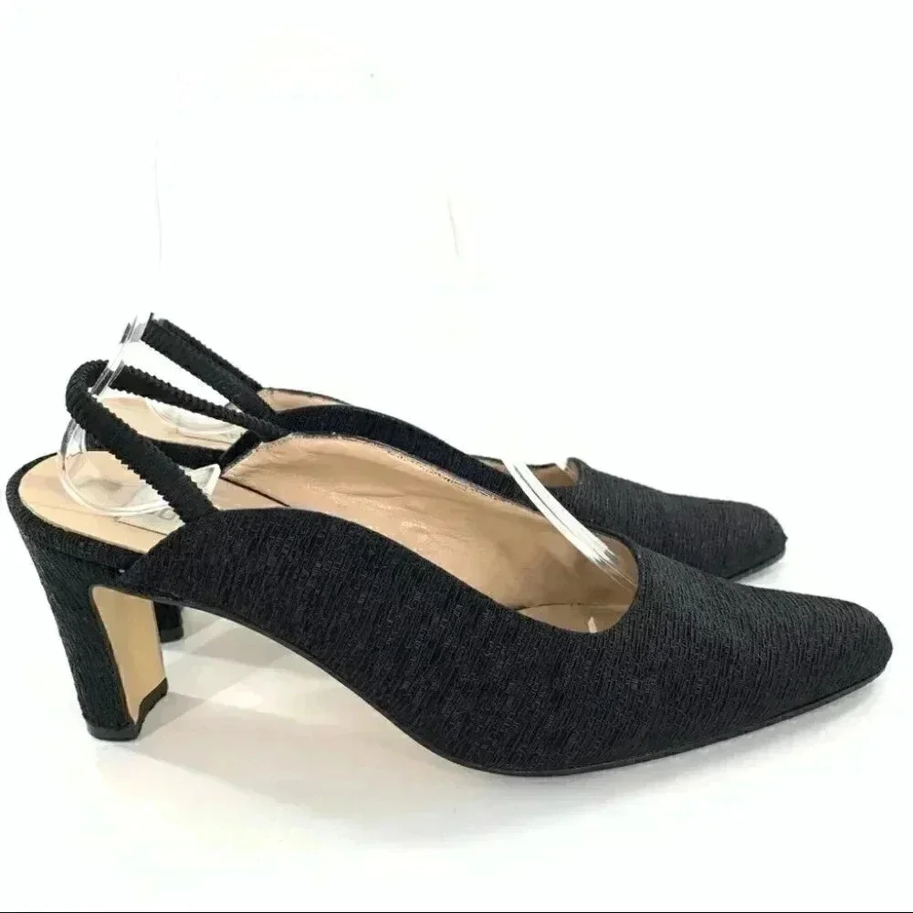 Jones New York heels size 7 AA black formal mother of the bride 80s 90s vintage